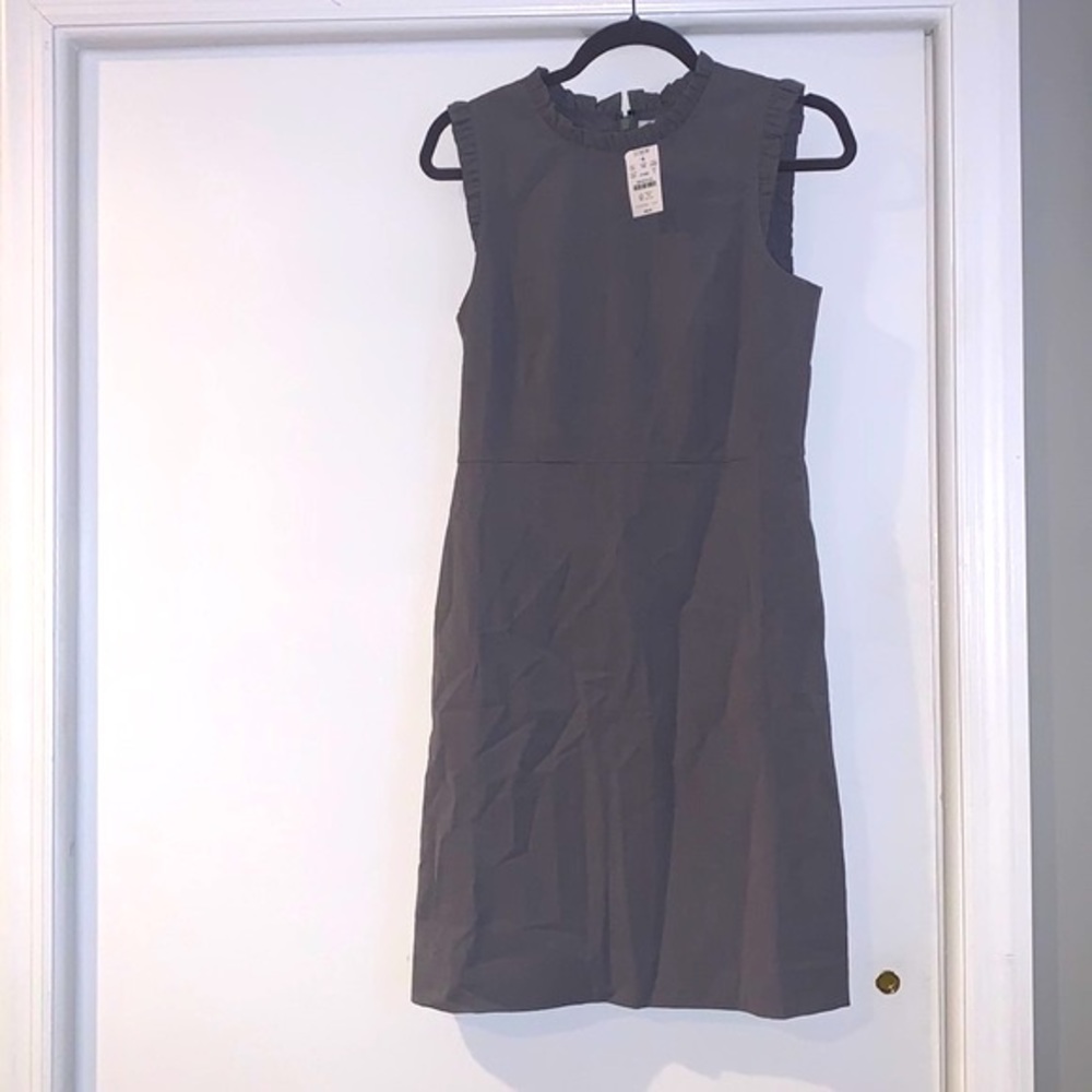 NWT- JCrew dark grey, sleeveless, fitted dress